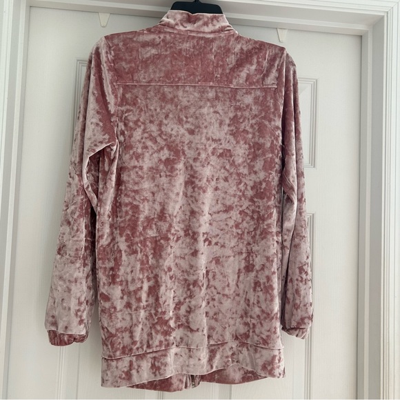 GUESS Crushed Velour Soft Zip-Up Long-Sleeved Track Jacket Size S - Picture 5 of 5
